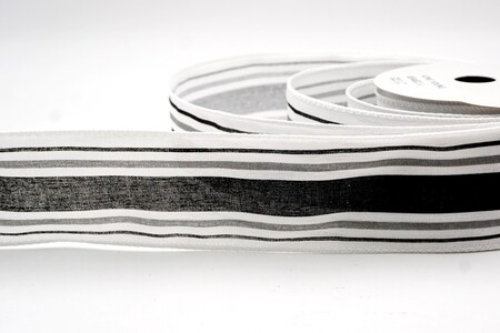White/Black  Classic Multi-Color Vertical Stripe Ribbon_KW0446GC-1-1